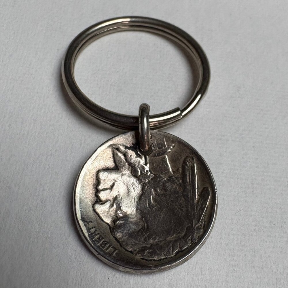 Made From Coins Buffalo Nickel Keyring – Handcrafted Artisan Design – NWOT - Picture 2 of 3